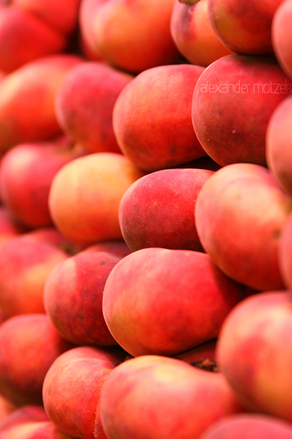Peaches Foto von Barcelona Markt Pfirsiche Stapel