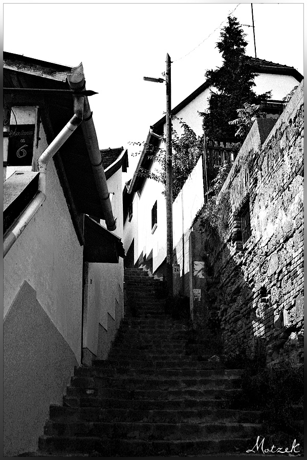 Ungarn - Budapest - 2006 Foto von Budapest Treppe Schwarz Weiß