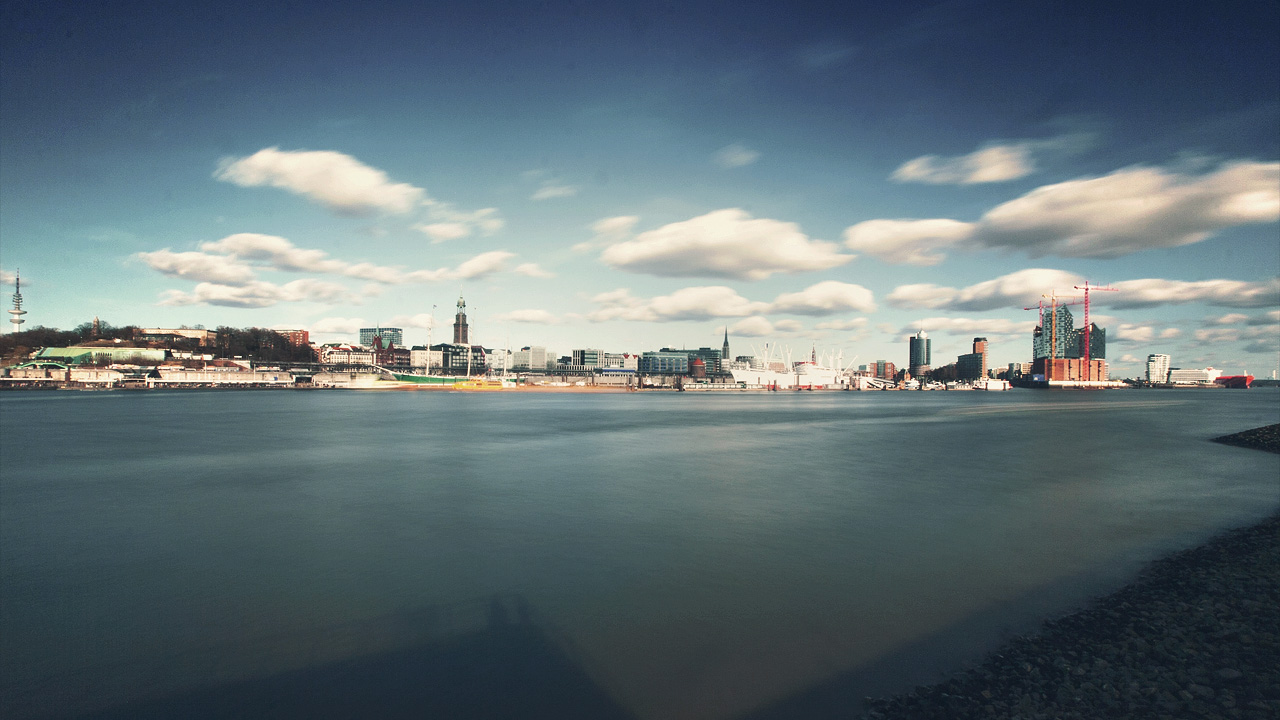 Hamburg 2012 Graufilter Foto von Hamburg Skyline Hafen Graufilter Vintage
