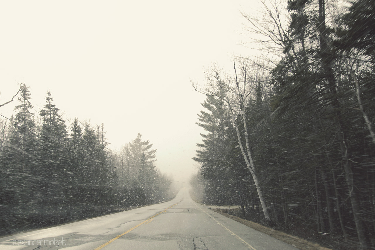 Snowy Vermont Foto von Verschneite Strasse in Vermont