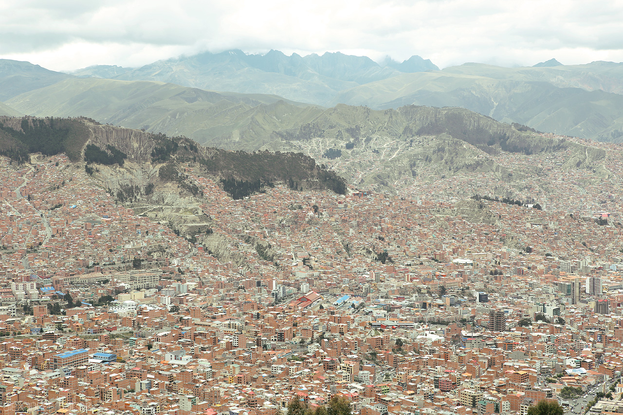 Foto von Blick von El Alto auf La Paz auf über 4000münn