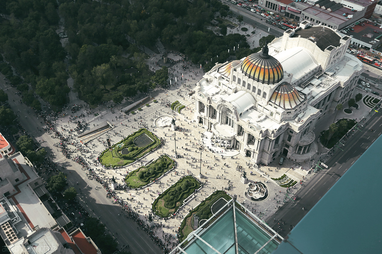 Artes Foto von Der Palacio de Bellas Artes in CDMX vom Torre de México aus gesehen