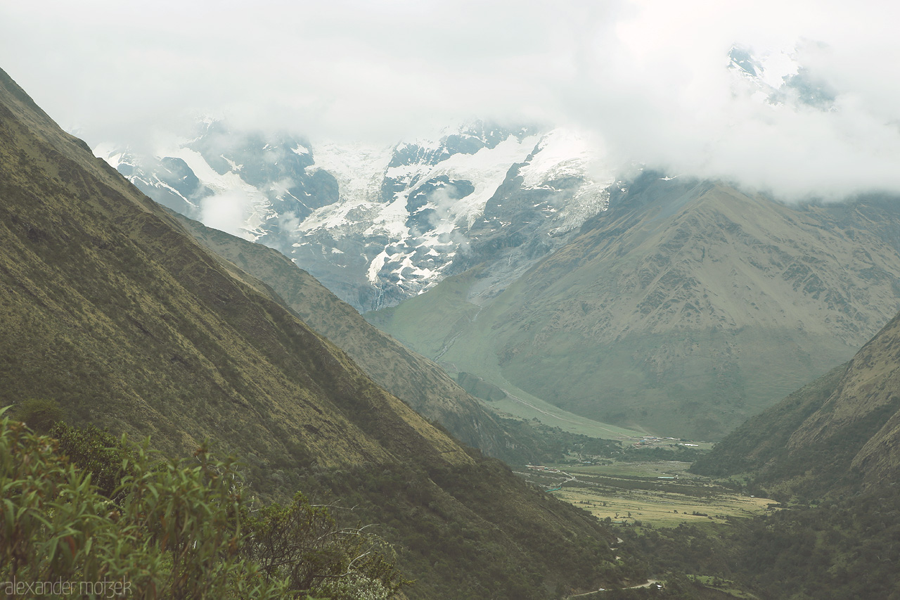 Foto von Blick auf den Gletscher des Humantay vom Anfang des Salkantay Trek