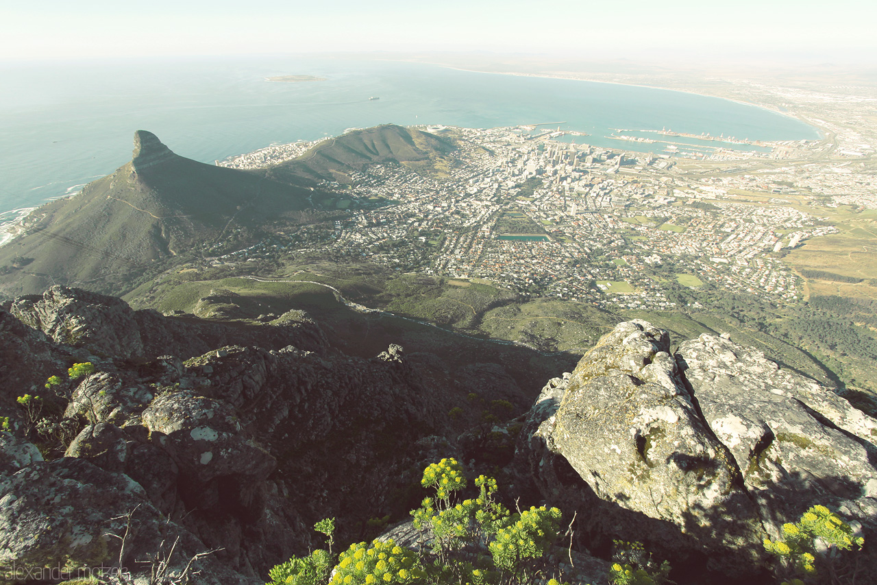 Foto von Blick auf Kapstadt Downtown vom Tafelberg