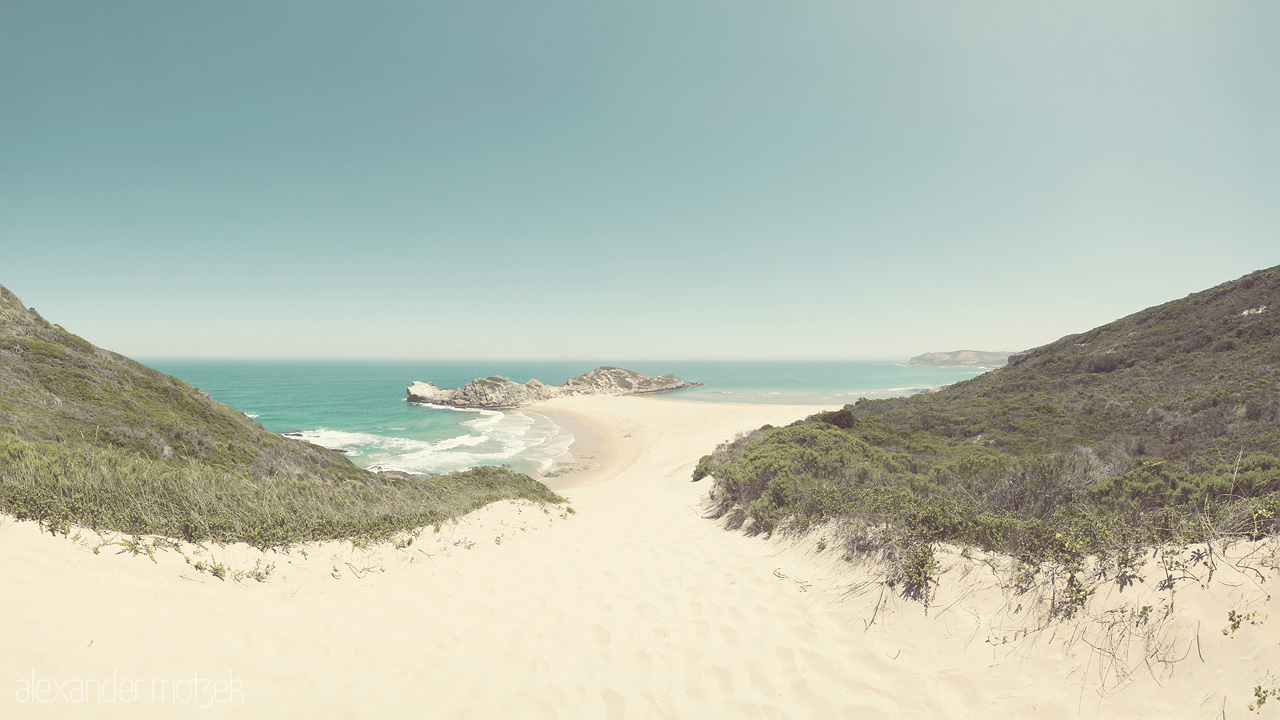 Foto von Blick von der hohen Düne des Robberg Island Nationalpark